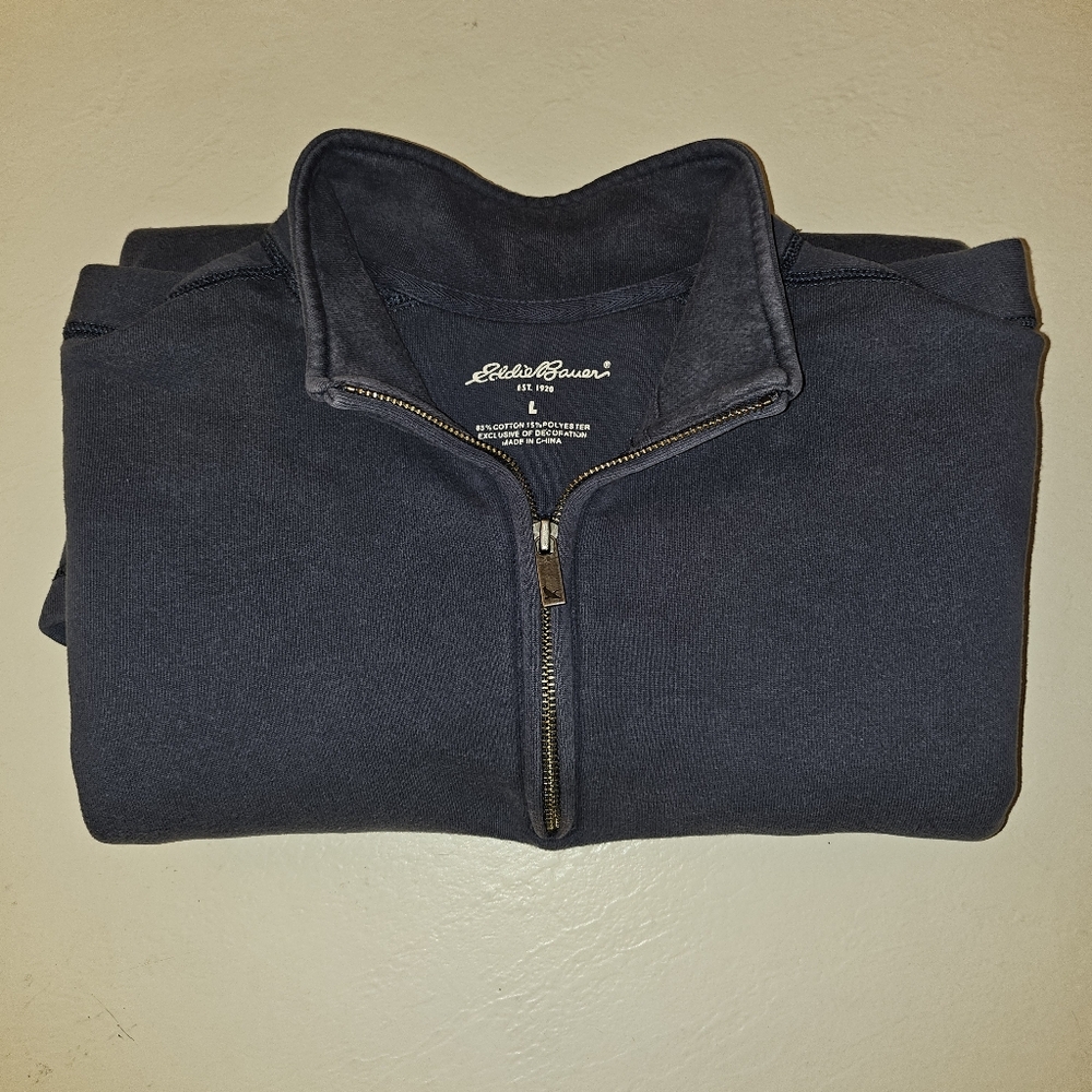 Large Blue Eddie Bauer Quarter-Zip